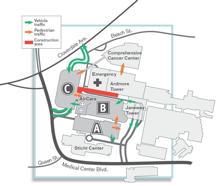 Wake Forest Baptist Medical Center Construction Area Map